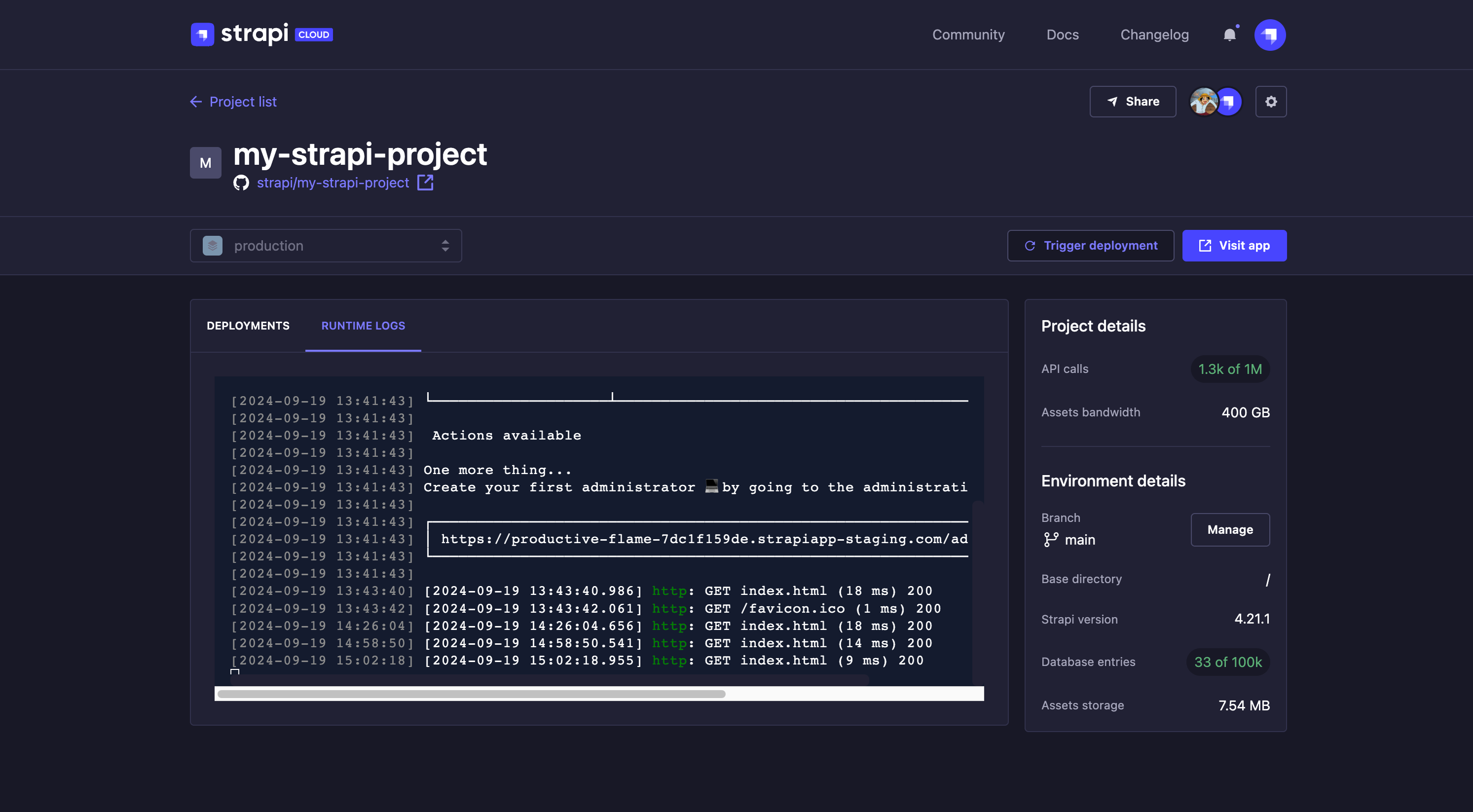 Runtime logs